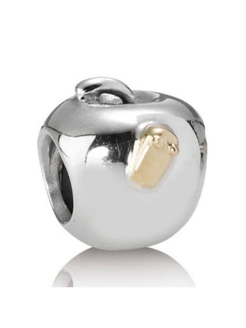 Pandora Retired Sterling Silver Apple Bead with 14K Gold Worm - 790168